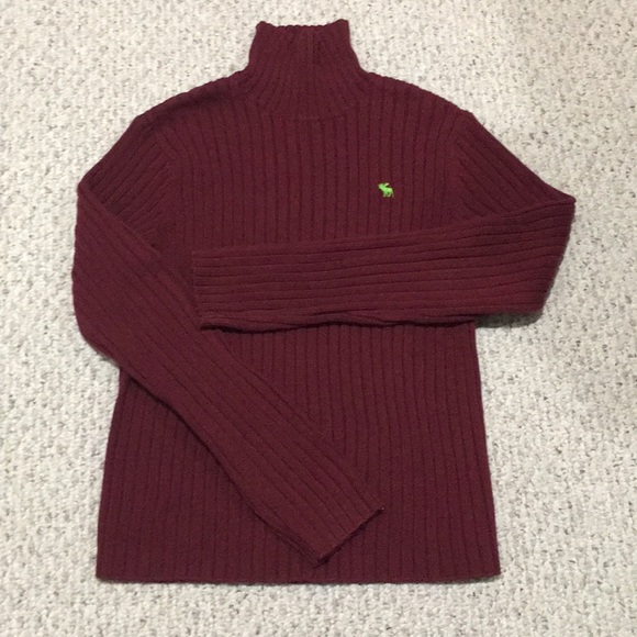 A&F Men’s maroon Cotton Blend TurtleNeck Sweater L - Picture 5 of 6